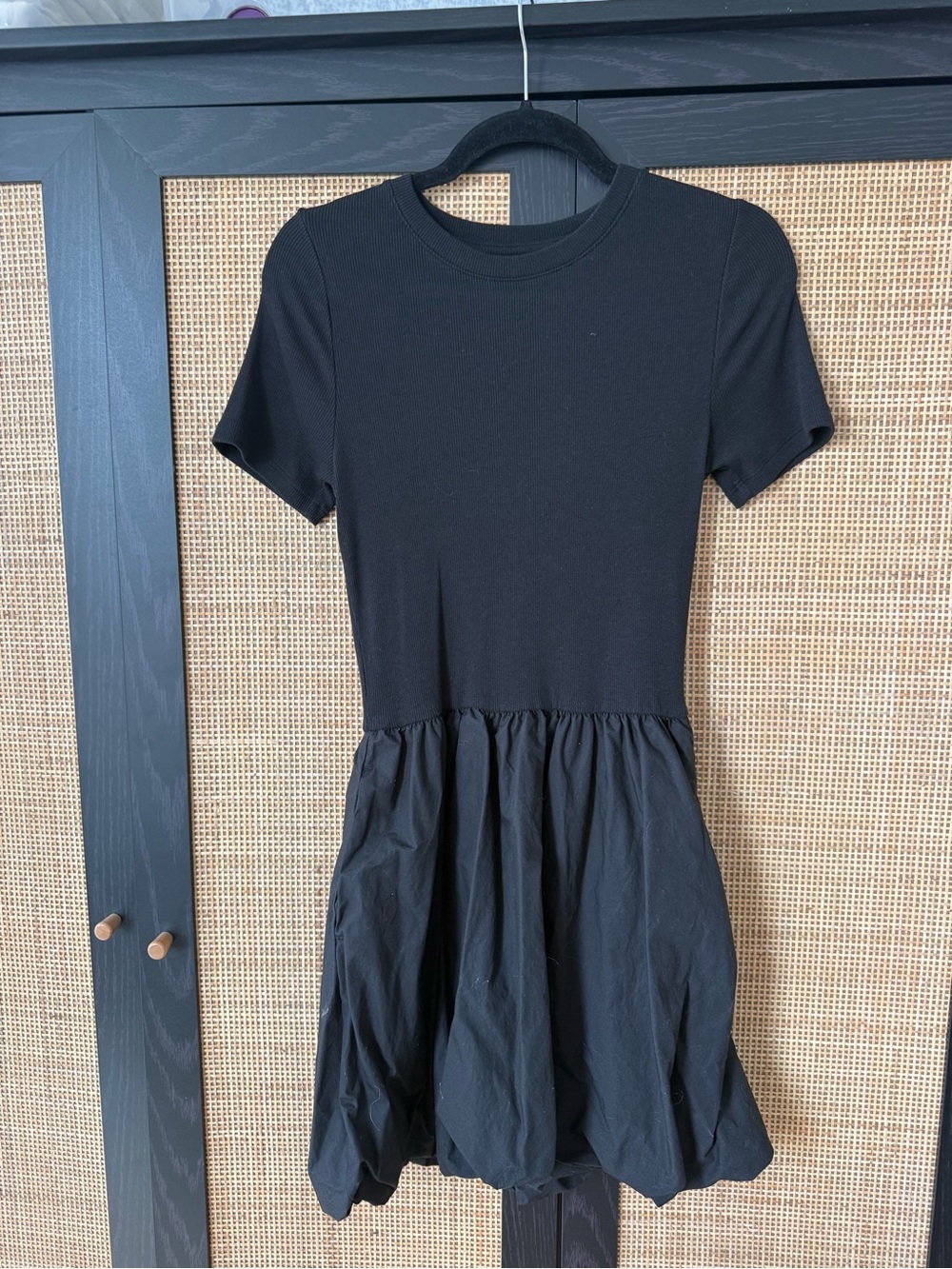 GAP Black Short-Sleeve Mini Dress